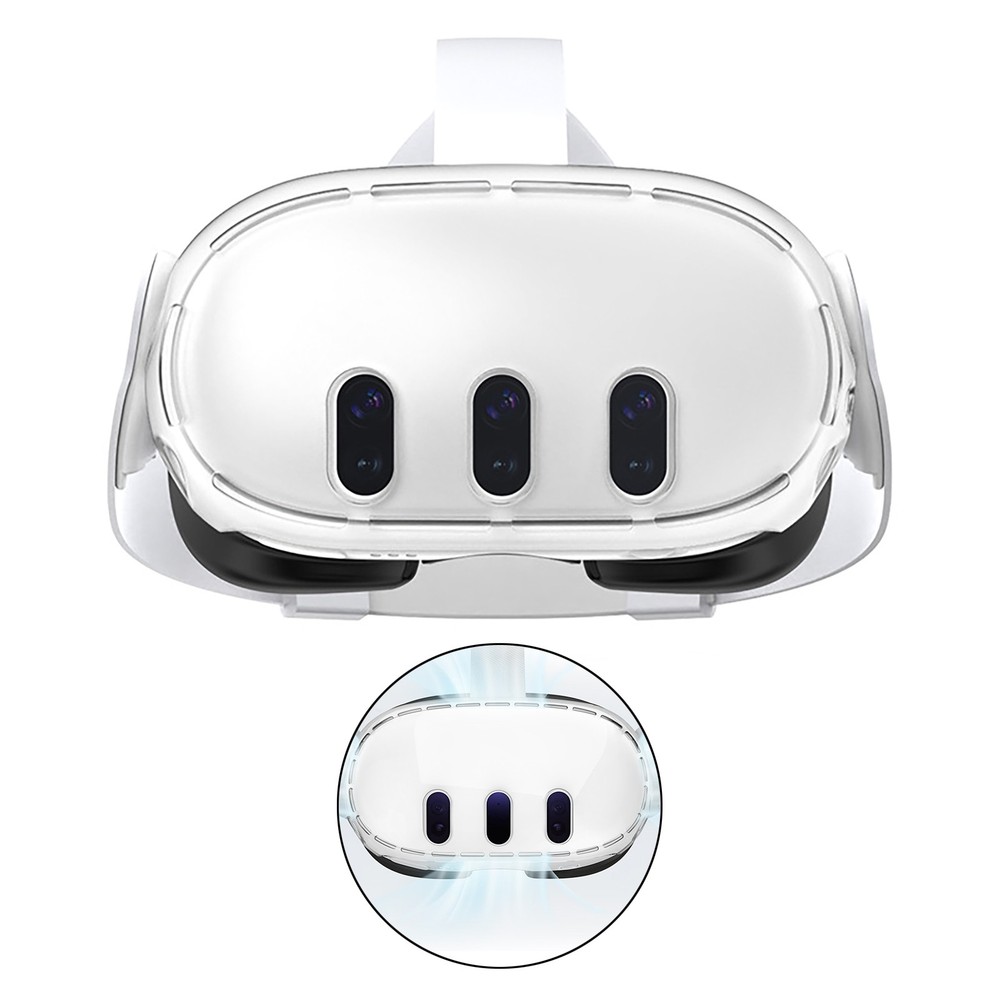 VR Helmet Transparent Mask Protective Case Dustproof Shell For Meta Quest 3
