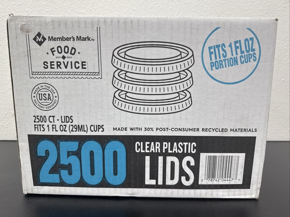 Member's Mark Clear Portion Translucent Container Lids (1 OZ., 2,500Ct.)