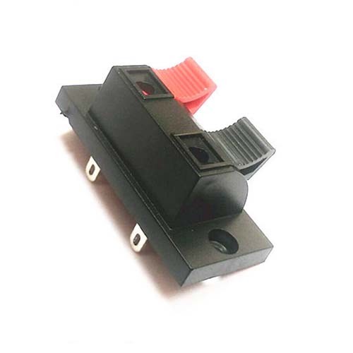 Black & Red 2-Pins 2 Positons Push Type Speaker Terminal Board Connector Adapter