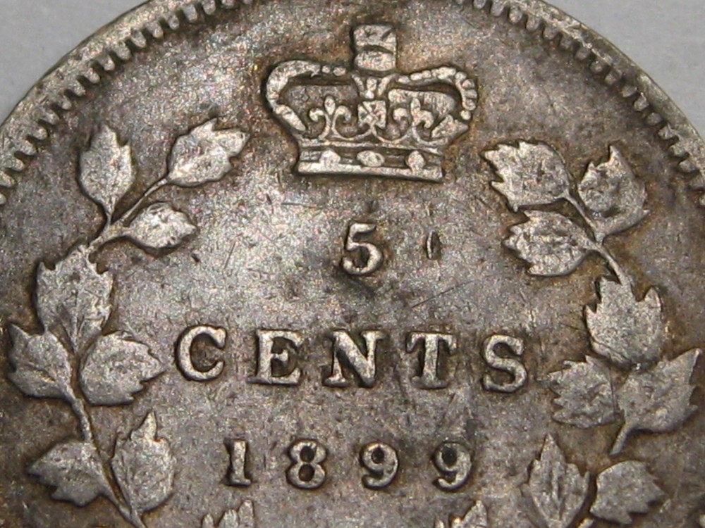 F/VF 1899 Five Cent 5¢ CANADA. #36