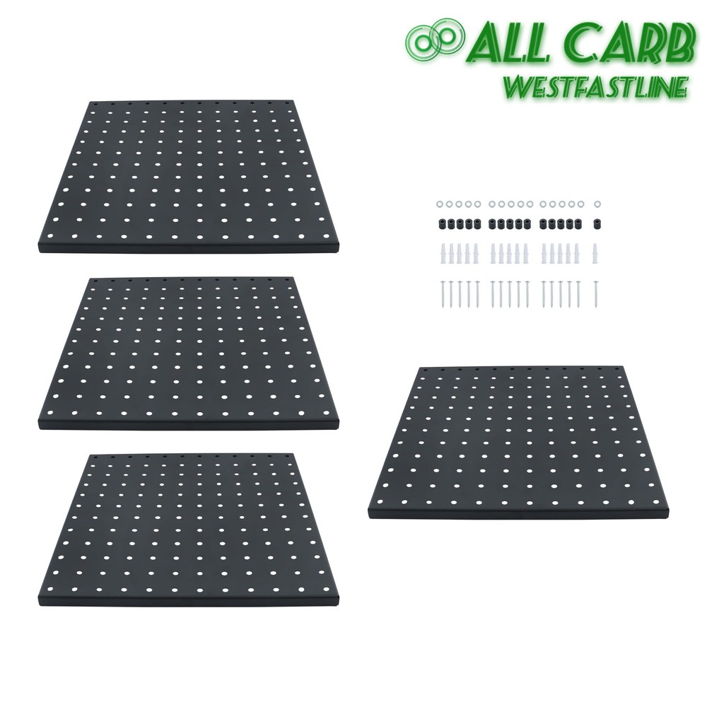4 Pcs Metal Pegboards Black Peg Boards Wall Organizer Panel Storage Hanger Tool