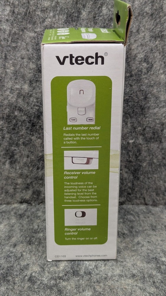 🔥New🔥 VTech CD1103 Trimstyle Corded Phone - White