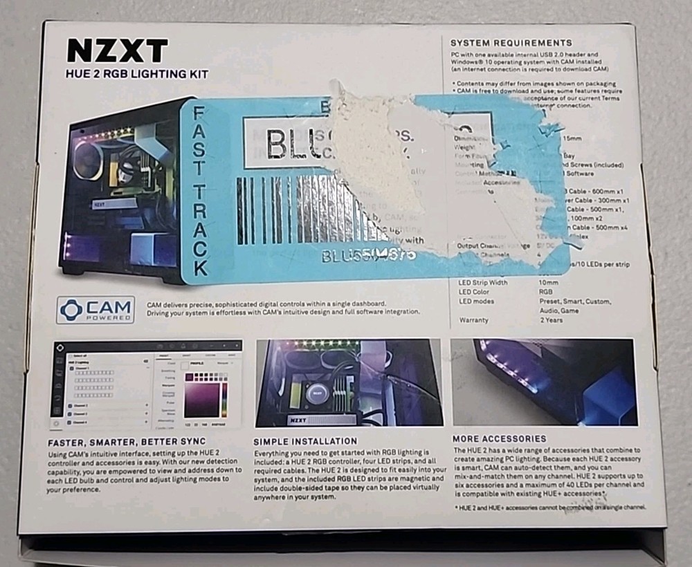 Open Box NZXT AC-HUEP2-M1 HUE 2 RGB Lighting Kit