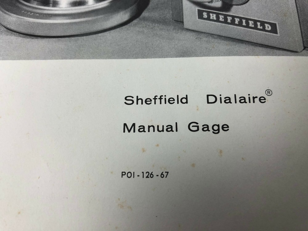 Bendix Sheffield Dialaire Manual Gage Operating Instructions