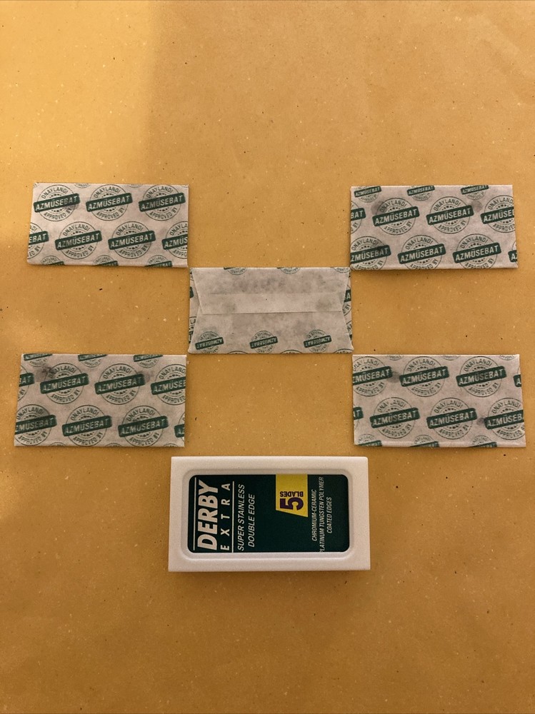 5 Double Edge Razor Blades, Derby Extra