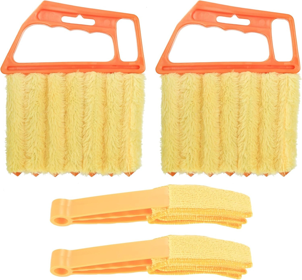 4pcs Window Venetian Blind Cleaner Duster Tool, Include 2pcs 7 Finger Blind