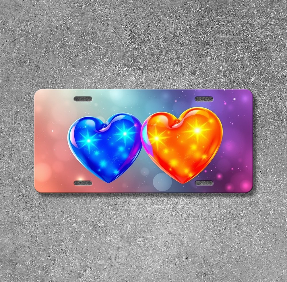 Modern Hearts License Plate Personalized Front Plate Everyday Gift