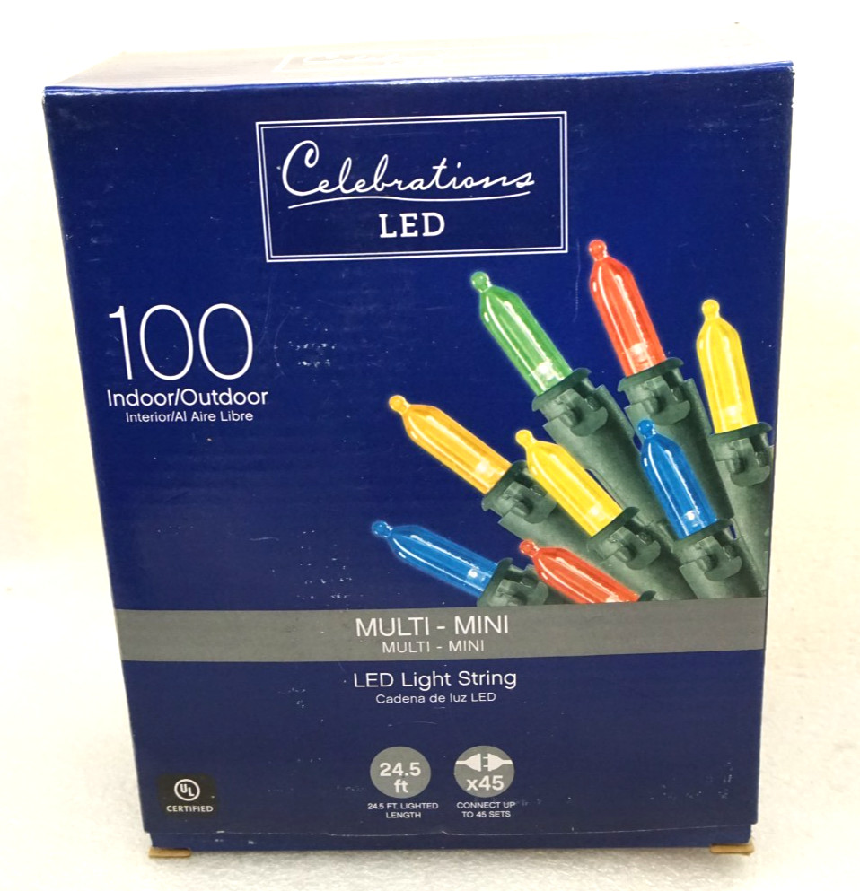 Celebrations LED 100 Multi Mini Lights 24.5 ft