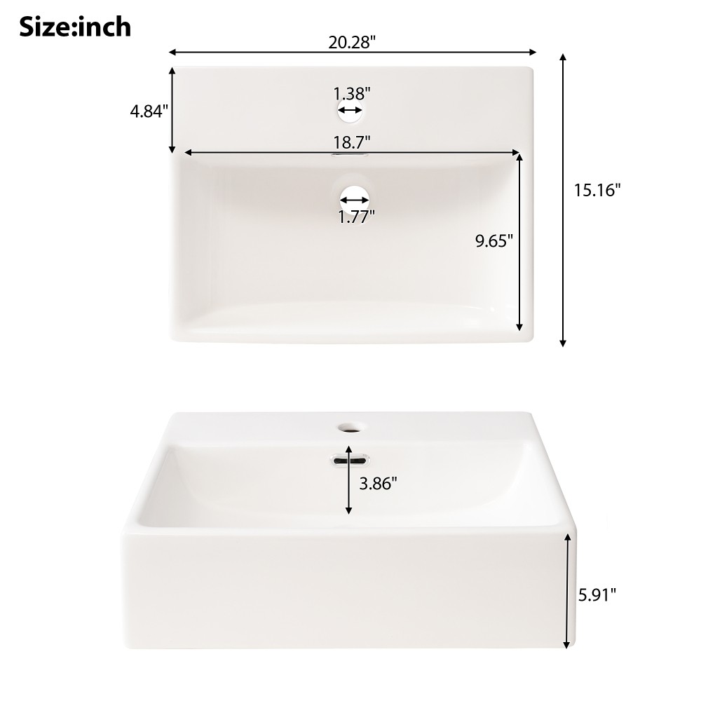 Bathroom Vanity with Sink Includes Storage Space Pre-drilled for Plumbing