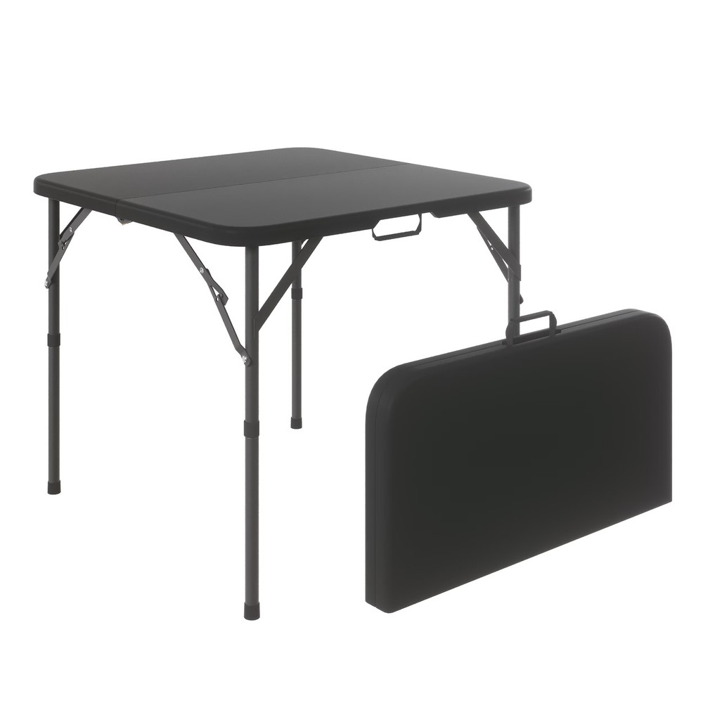 Leumius 34" Square Folding Table,Fold-in-Half Plastic Card Table