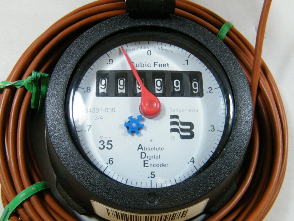 BADGER METER 3/4" MODEL 35 ABSOLUTE DIGITAL ENCODER 64501-009 WATER METER NEW