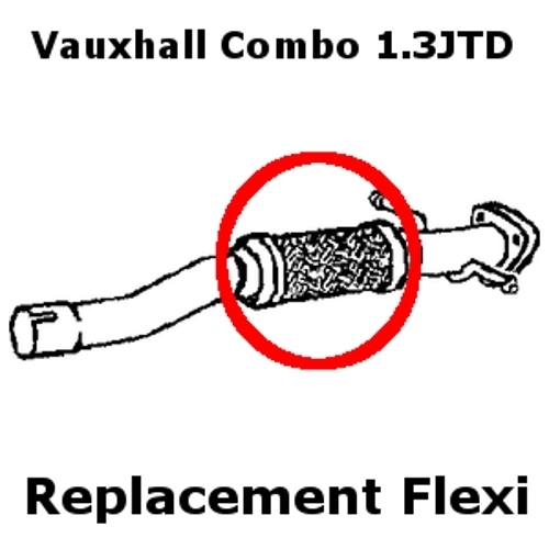 Vauxhall Combo 1.3JTD 2004-2007 Exhaust Replacement Flex Flexi For Front Pipe