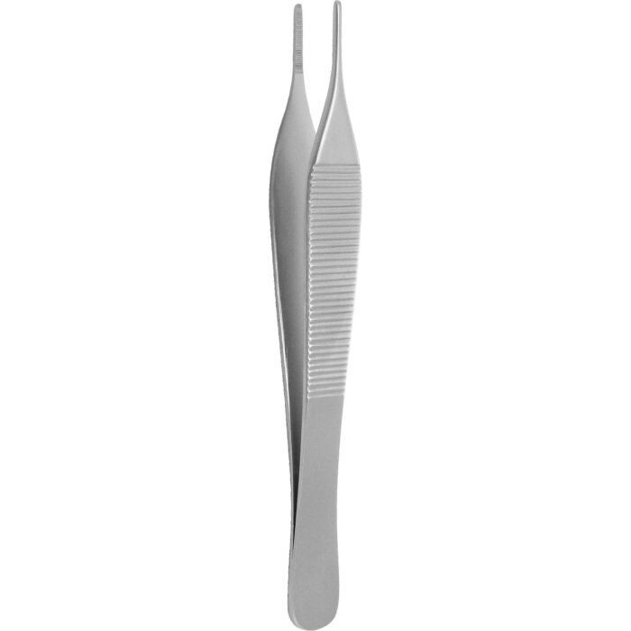Adson Dressing Forceps, 5", Straight, Standard, Serrated Tips, Premium