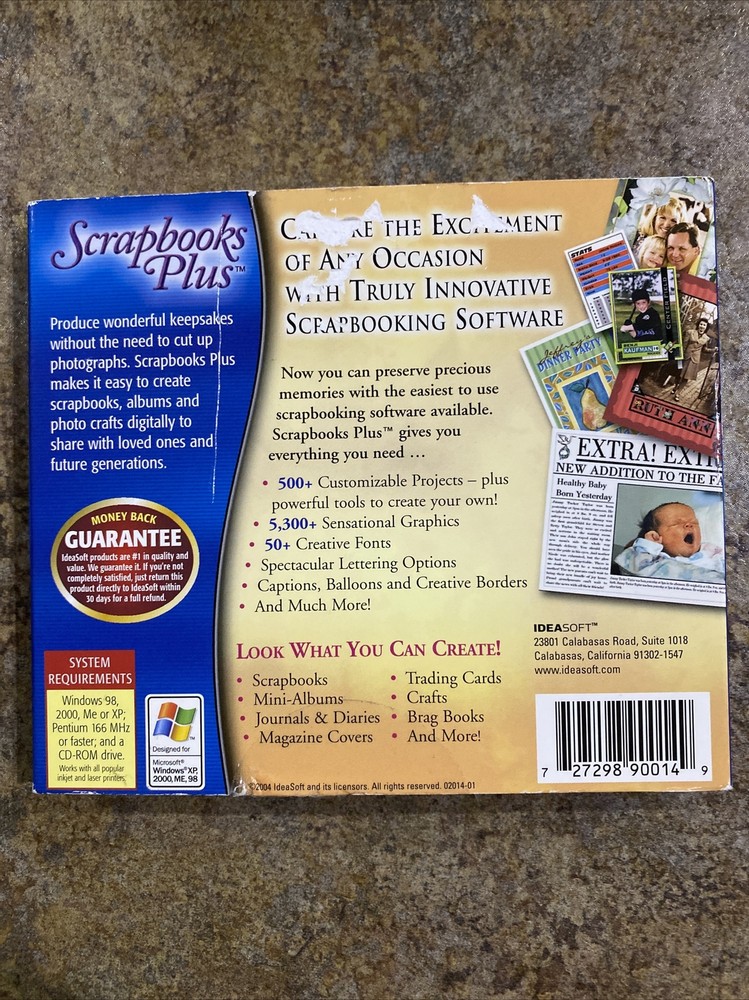 Scrapbooks Plus (Windows, 2004, IdeaSoft) CD-ROM