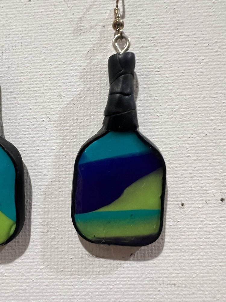 Pickleball Paddle Handmade Polymer clay earrings.