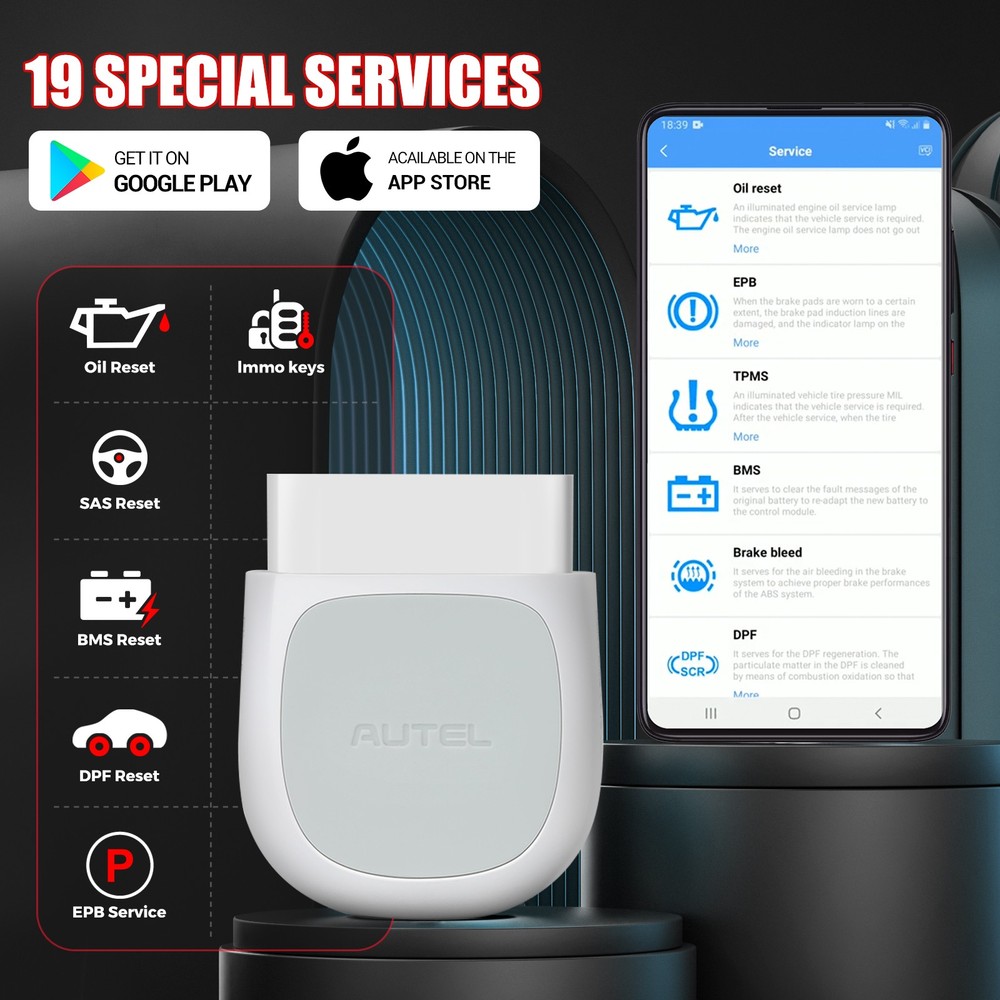 Autel AP200 Bluetooth OBD2 Scanner Code Reader Full Systems Diagnostic Oil Reset