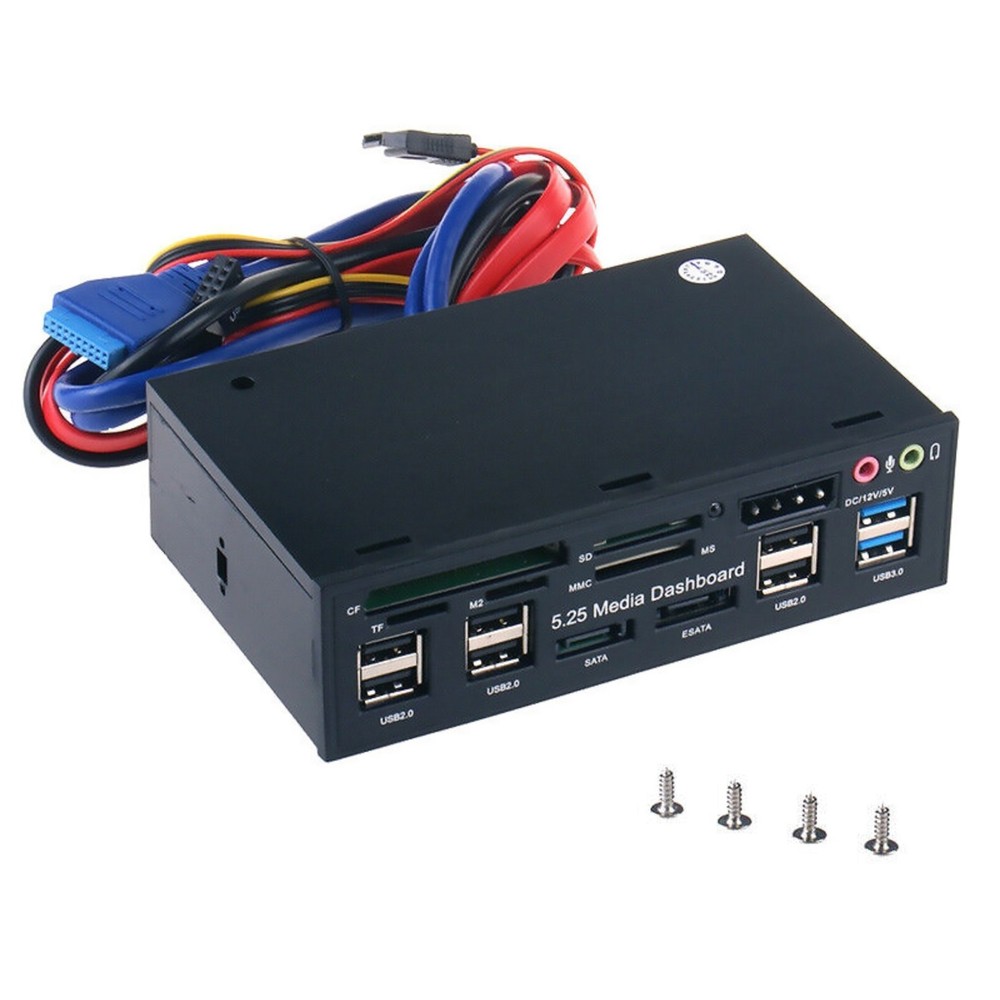 5.25" Computer Multifunctional Dashboard Media Front Panel Speed USB Card Reader