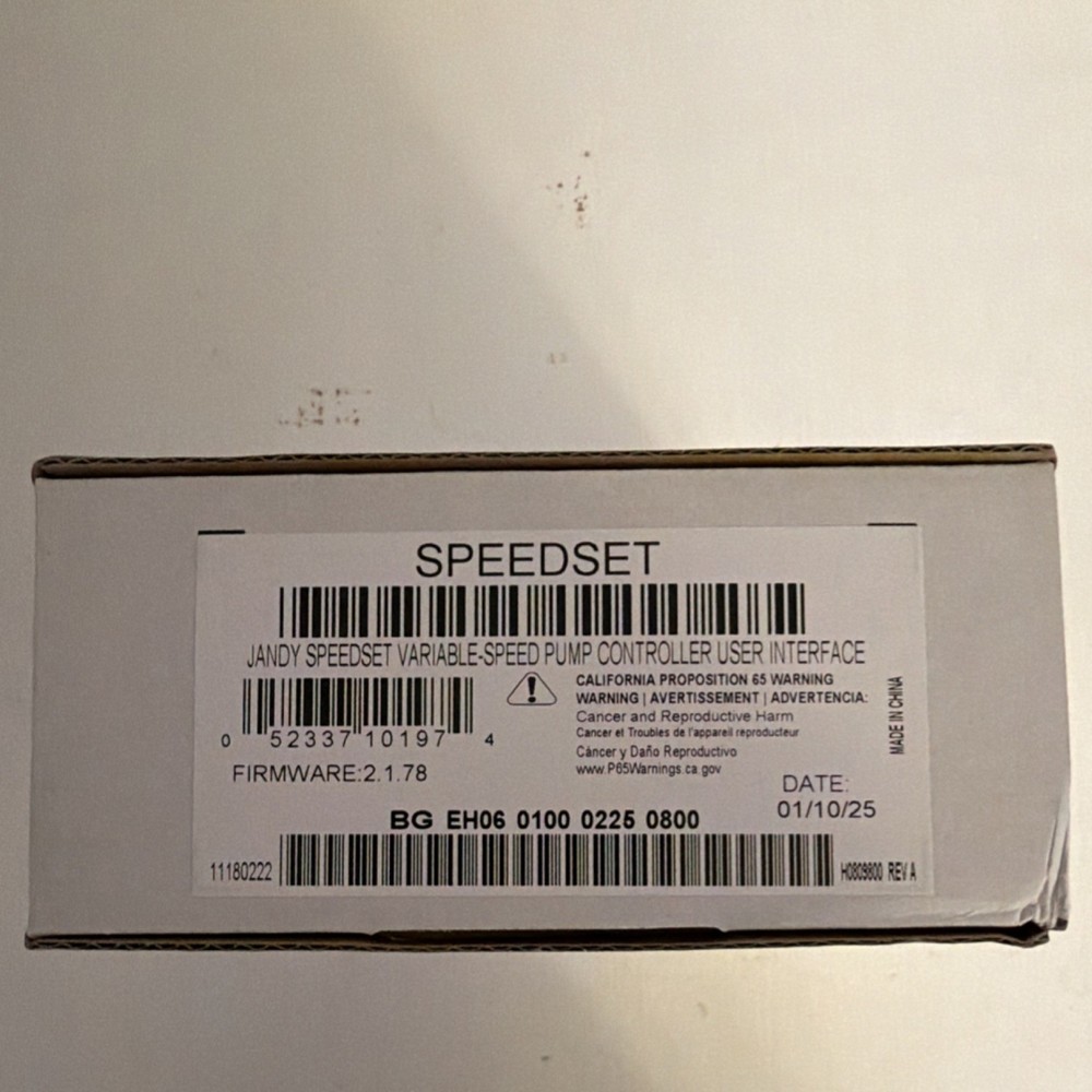 Jandy SpeedSet VS Pump Controller interface.