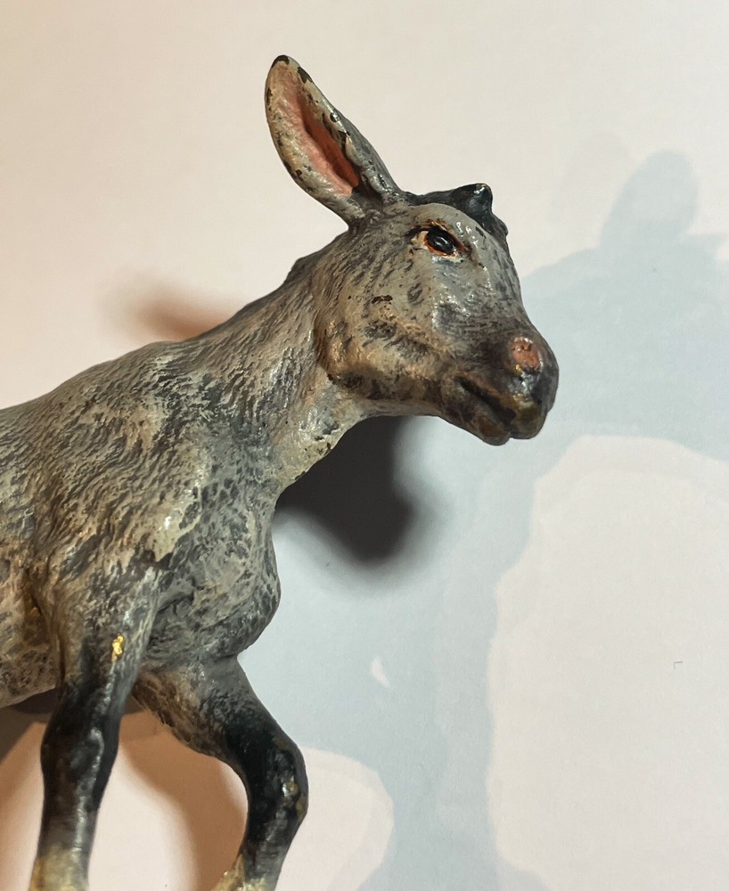 Rare Cold Painted Austrian Vienna Bronze Donkey