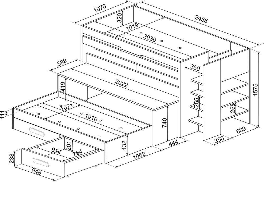 Hanzo Bunk Bed made in Spain by Transman Spain