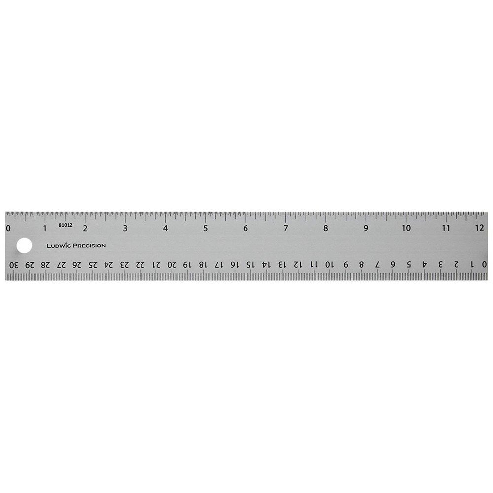 Ludwig Precision Aluminum Ruler 12"