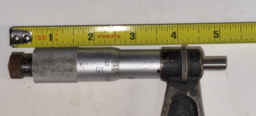 Starrett 14” – 15” Outside Micrometer #436 Locking Ratcheting