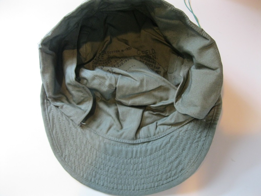 Original US OD Sateen M-1951 Field Hat with Pull Down Flap Size 7