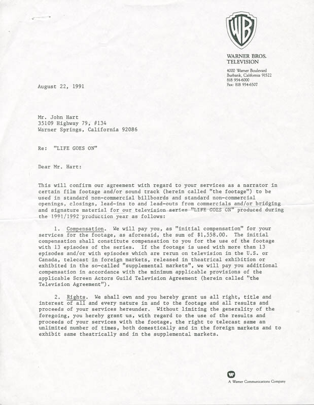 JOHN HART - CONTRACT SIGNED