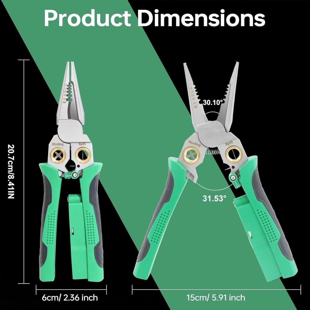 8 in 1 Wire Stripper with Voltage Tester, Wire Stripper Pliers Multi-Function El