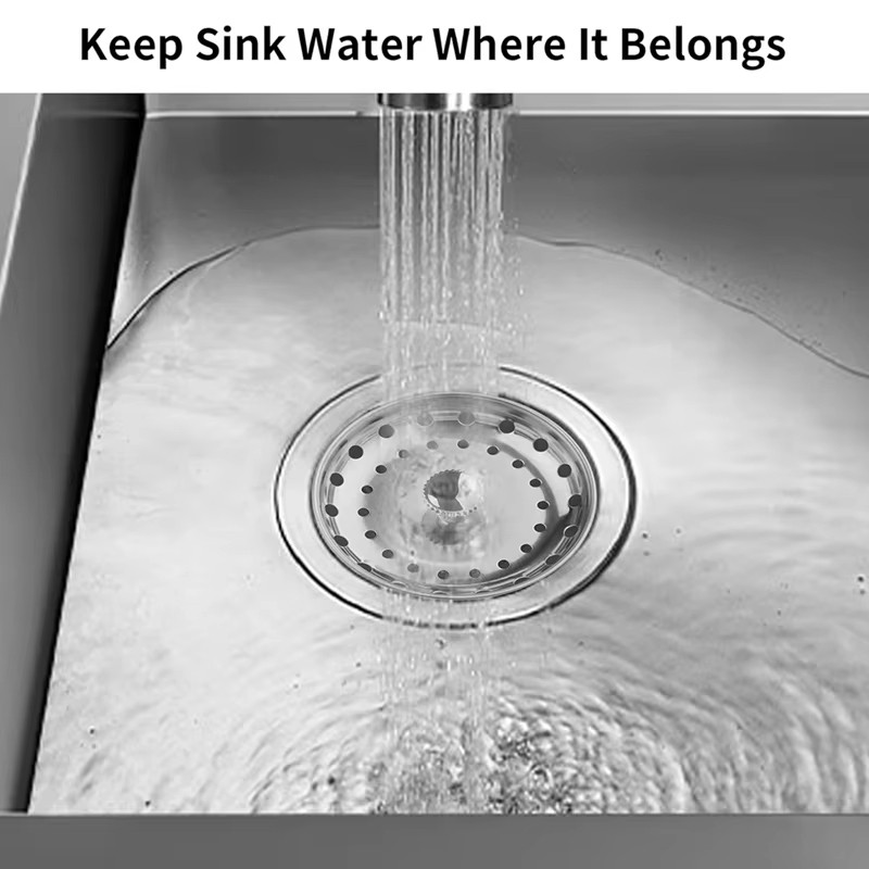 2x Stainless Steel Home Kitchen Sink Drain Stopper Basket Strainer Waste Plug