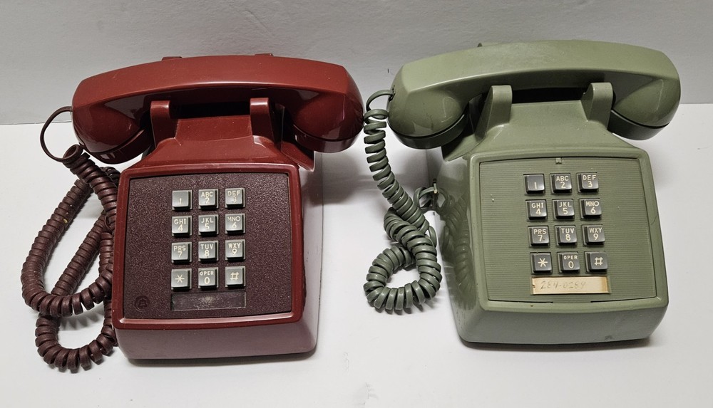 Vintage Red & Green BELL SYSTEM Pushbutton Telephones