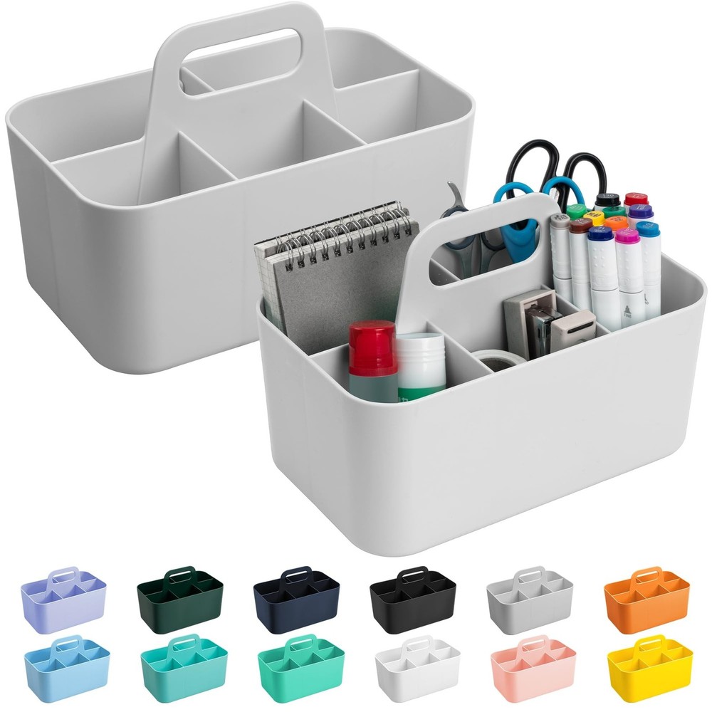 Tiawudi 2 Pack Caddy Organizer with Handle, Portable Plastic Caddy, Storage O...