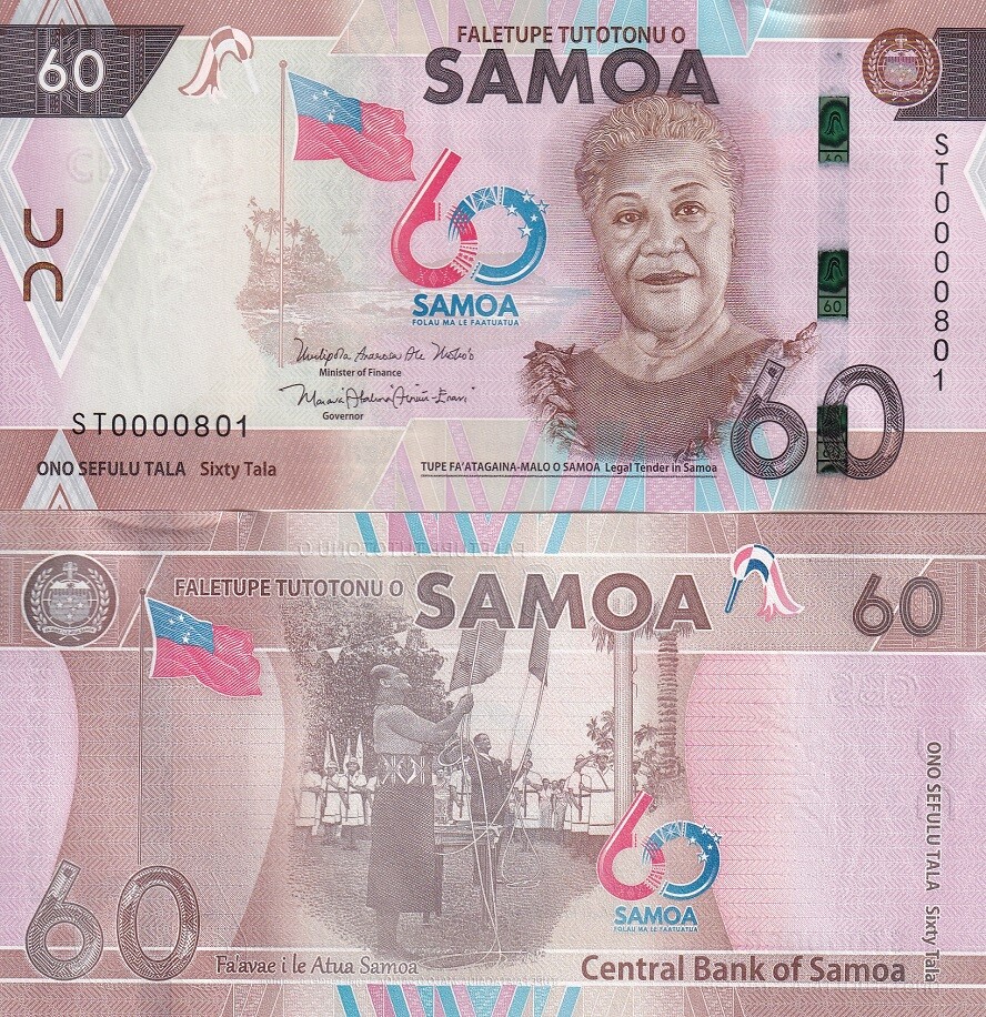 Samoa 60 Tala ND 2023 60th Commemorative P 46 UNC