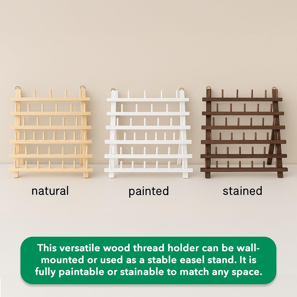 Sewing Embroidery Thread Holders Thread Stands - 60-Spools Natural Thread Rac...
