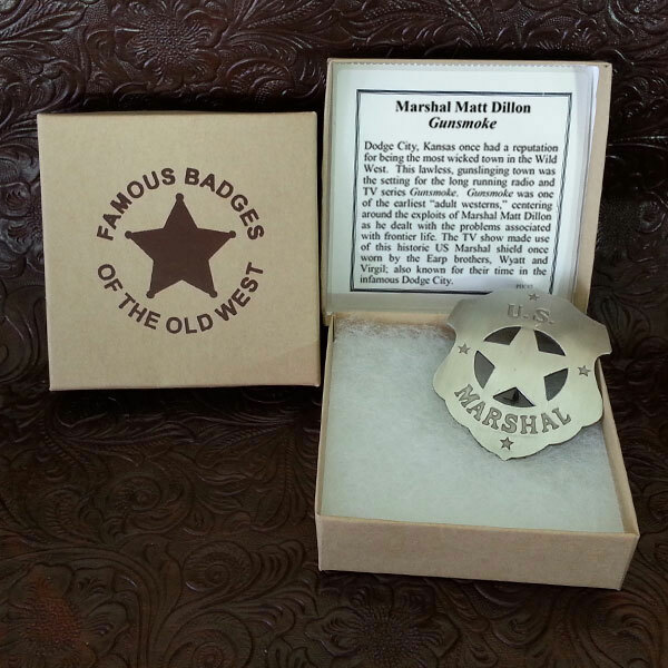 US Marshal  Gunsmoke Matt Dillon  Silver Badge  - Boxed