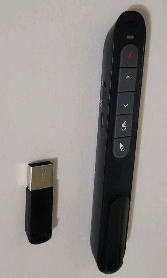 Wireless Presenter Remote with Air Mouse Control, Rechargeable USB