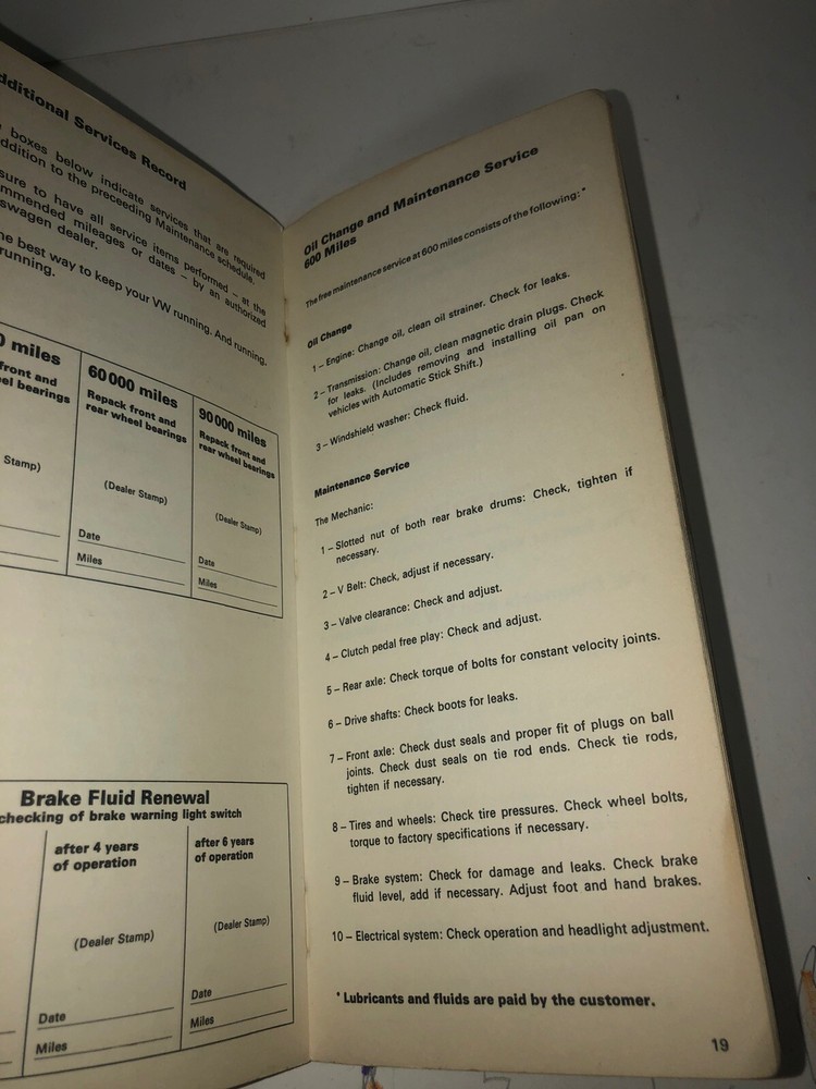 Volkswagen Maintenance Records Booklet