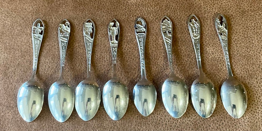 17 Stainless State Souvenir Spoons