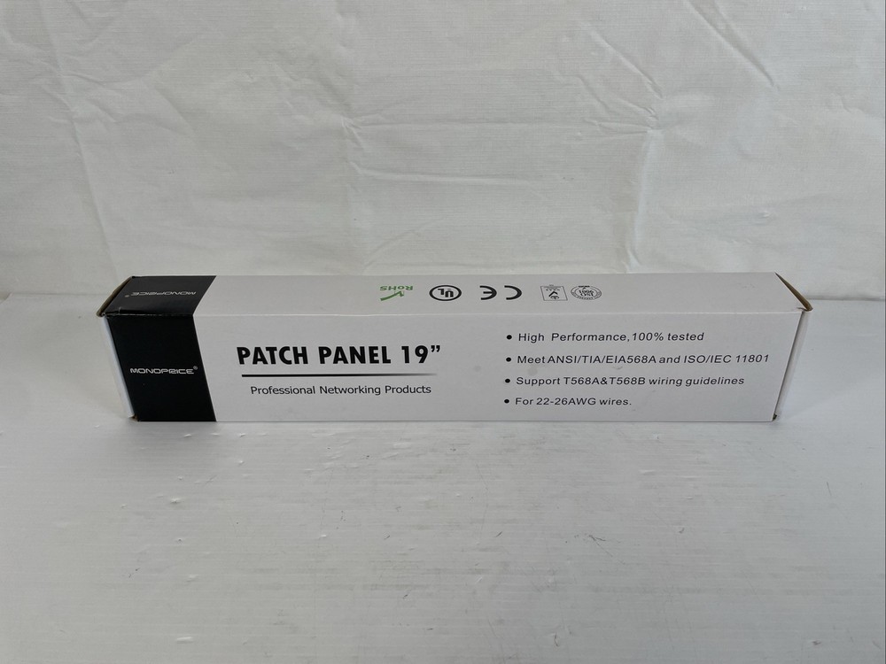 NEW Monoprice Network Patch Panel 19" 7305 MP-C6U8BBH48 Ethernet