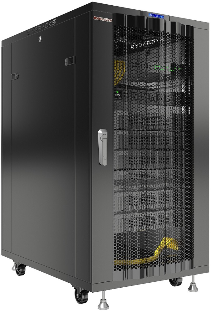 Sysracks 22U 39'' Deep IT Network Data Server Rack Cabinet Mesh Vented Door
