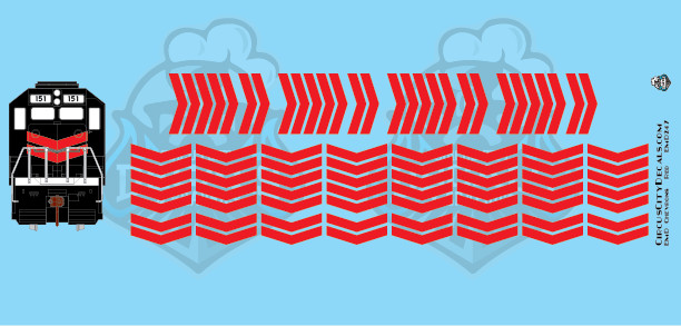 EMD Chevrons GP SD Red Style 4 HO Scale Decals