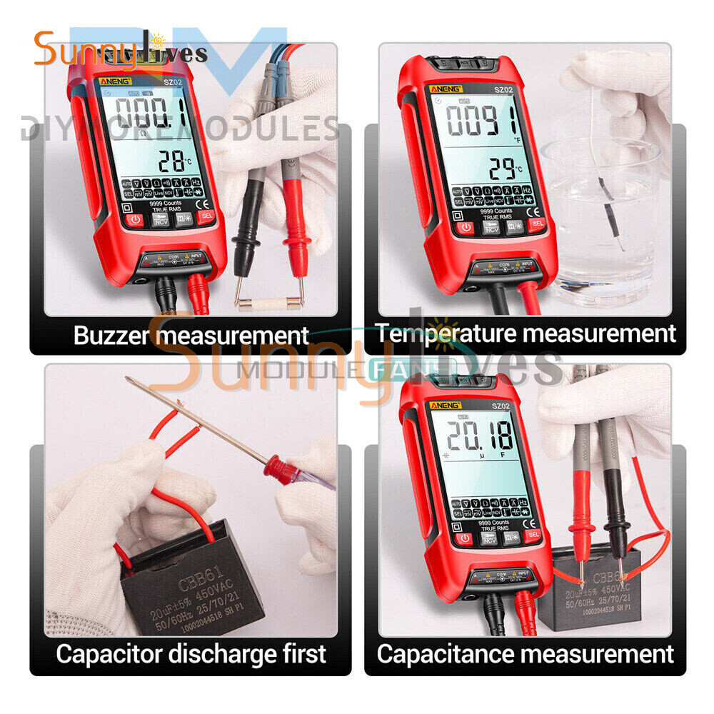 Digital Multimeter Voltmeter Resistance Capacitance Temp Transistor Tester Meter