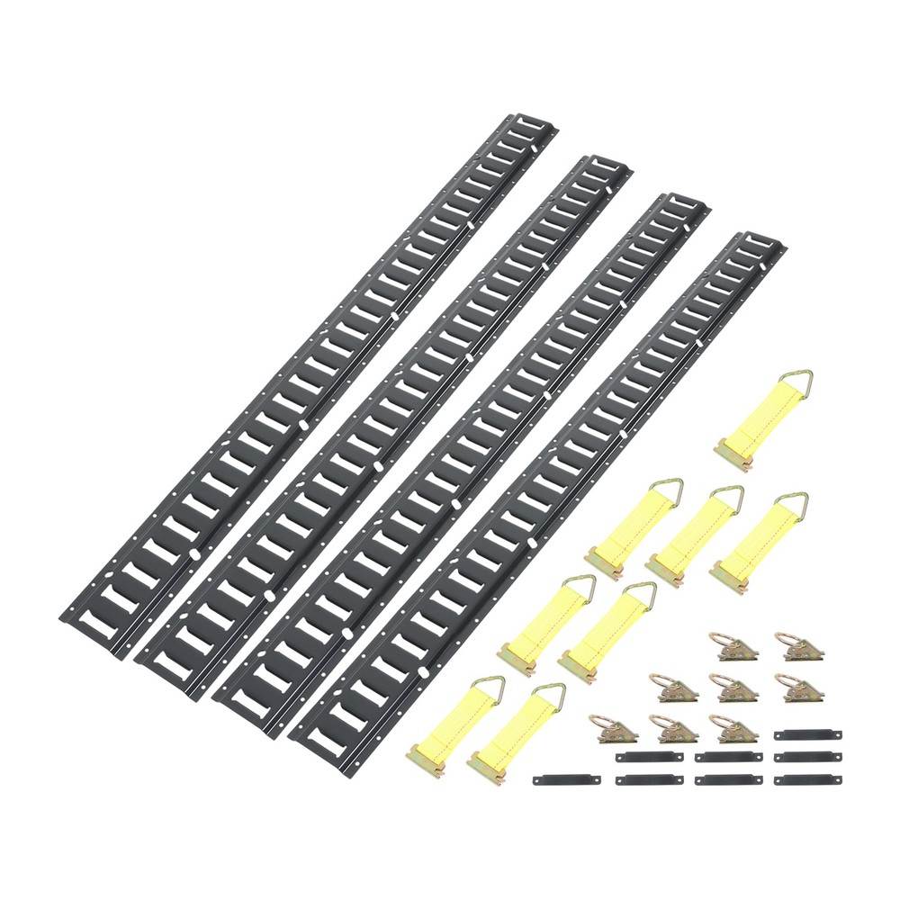 LABLT 5' E Track Tie Down Rail System 28 Pack Secure Cargo For Garages Trailers