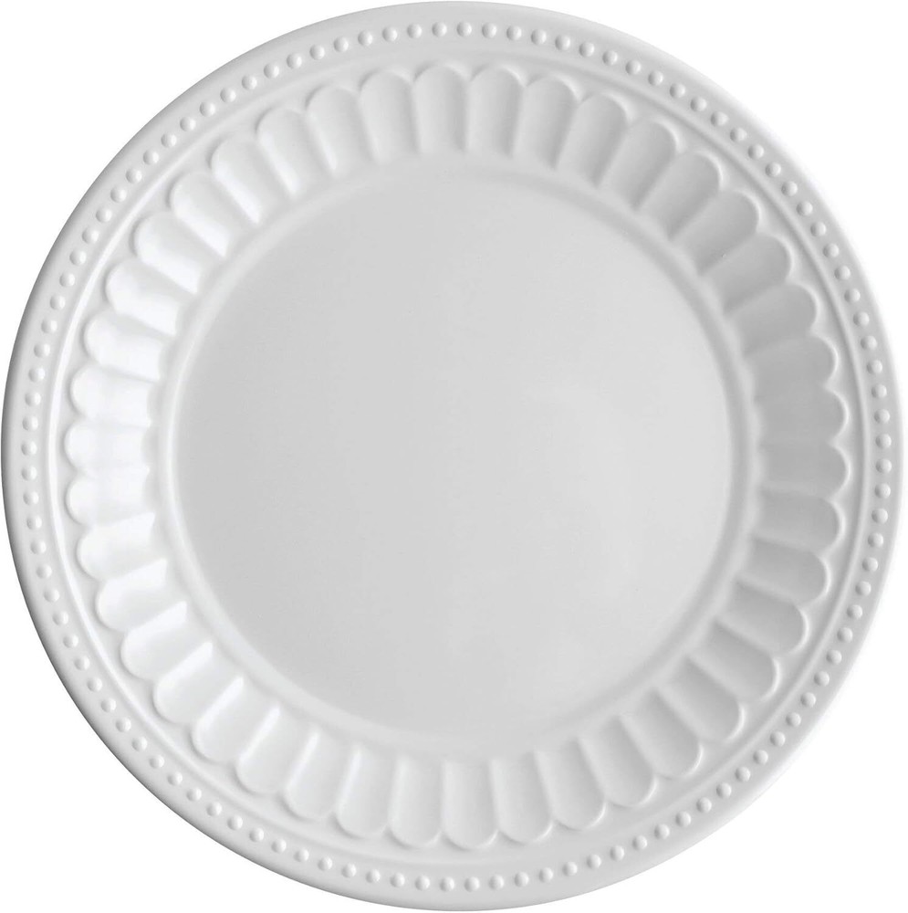 UPware 12-Piece Melamine Dinnerware Set, Includes Dinner Plates, Salad White