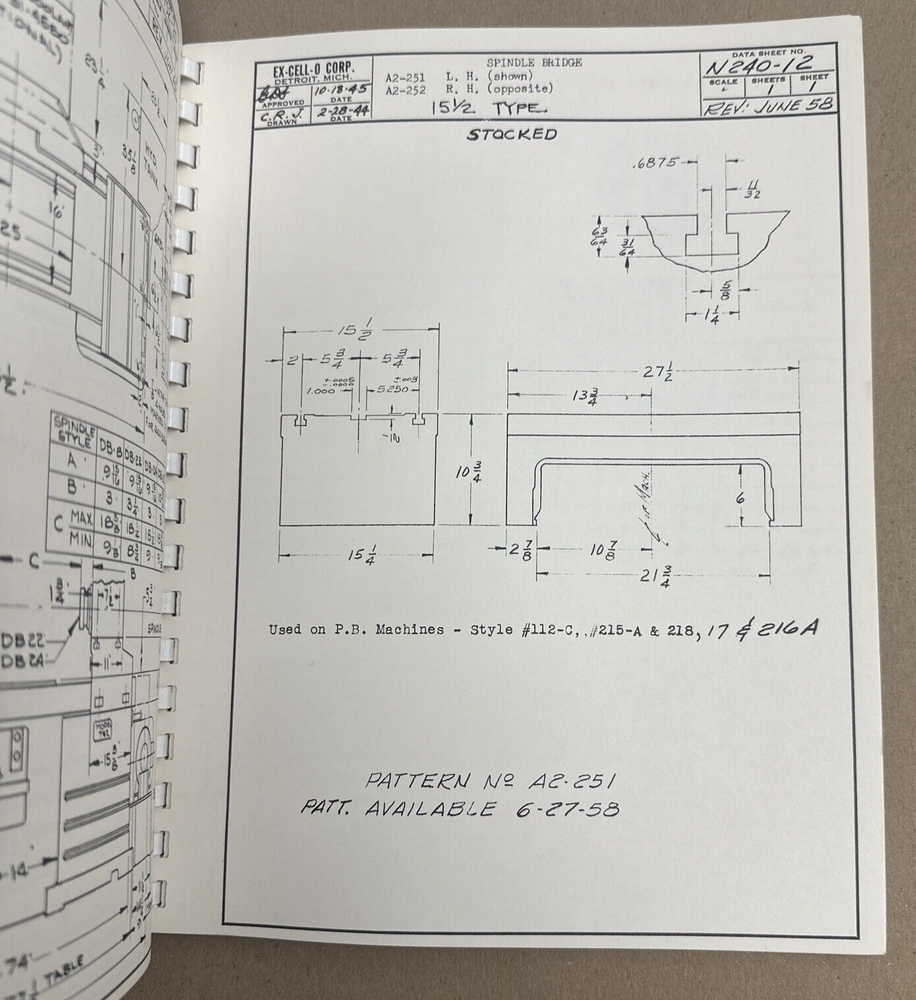 Ex-Cell-O Precision Boring Machine Data Book