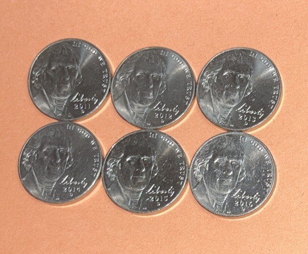 2011 , 2012 , 2013 , 2014 , 2015 , 2016 - D Jefferson Nickels