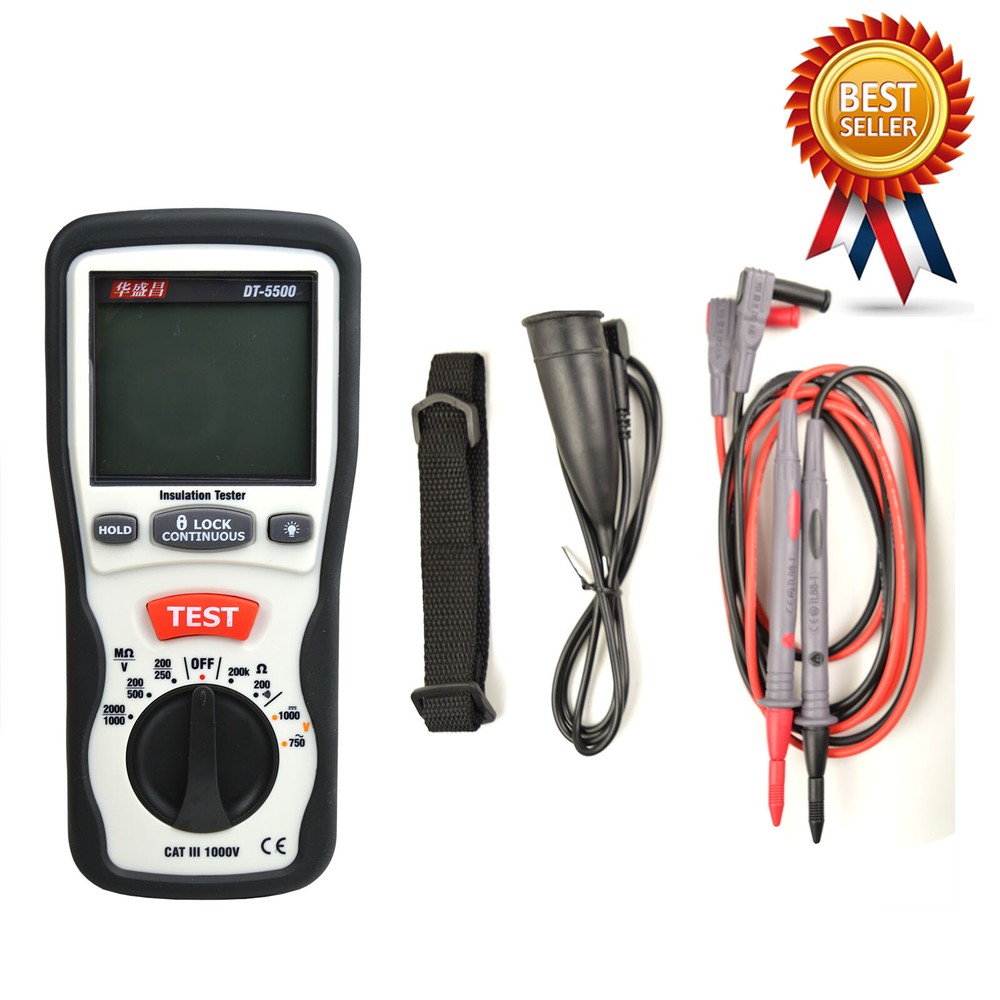 CEM DT-5500 Insulation Testers Large Dual Display with Backlight ✦KD