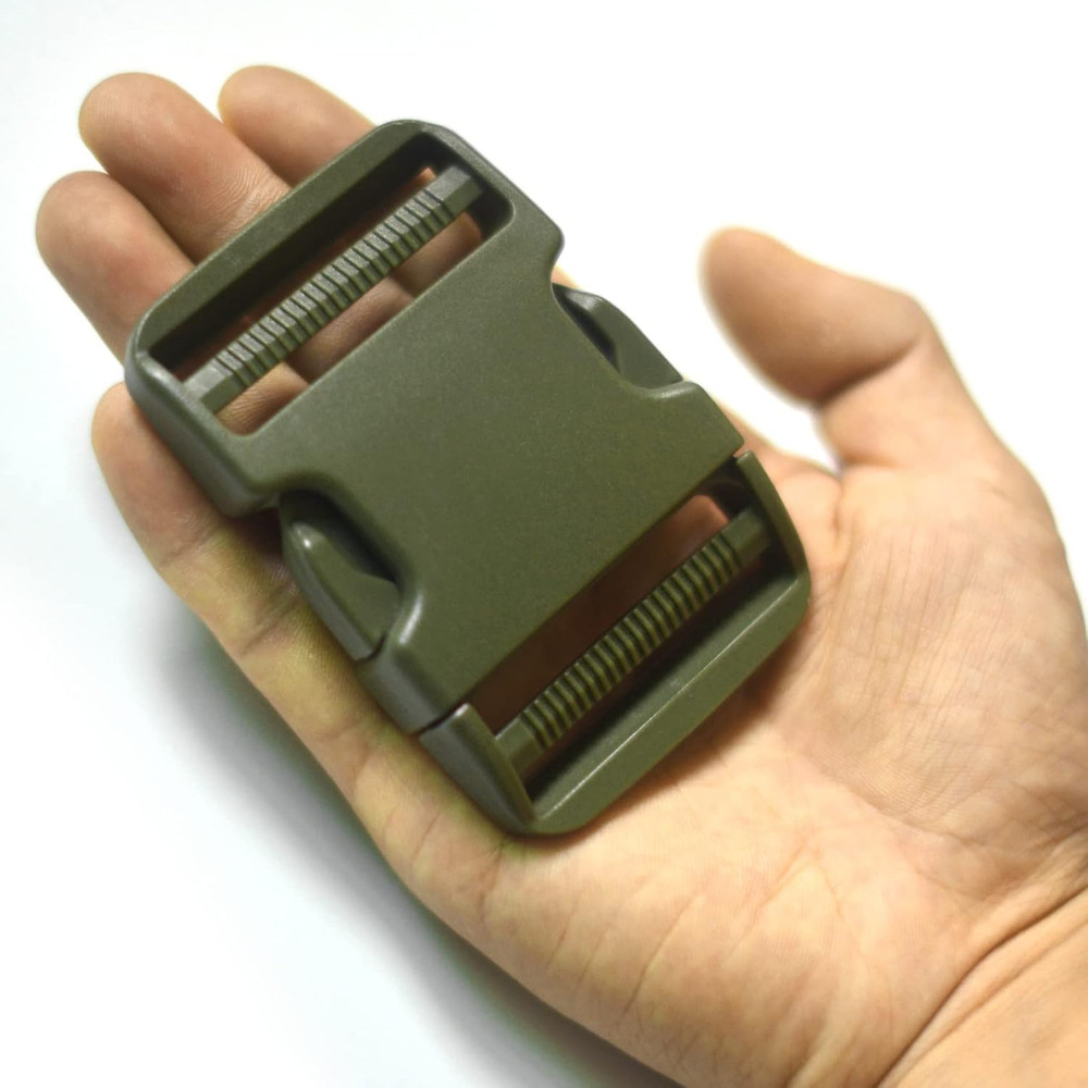 Dual Adjustable Quick Side Release Buckles Clips Snaps, Extra Thick Military Gra