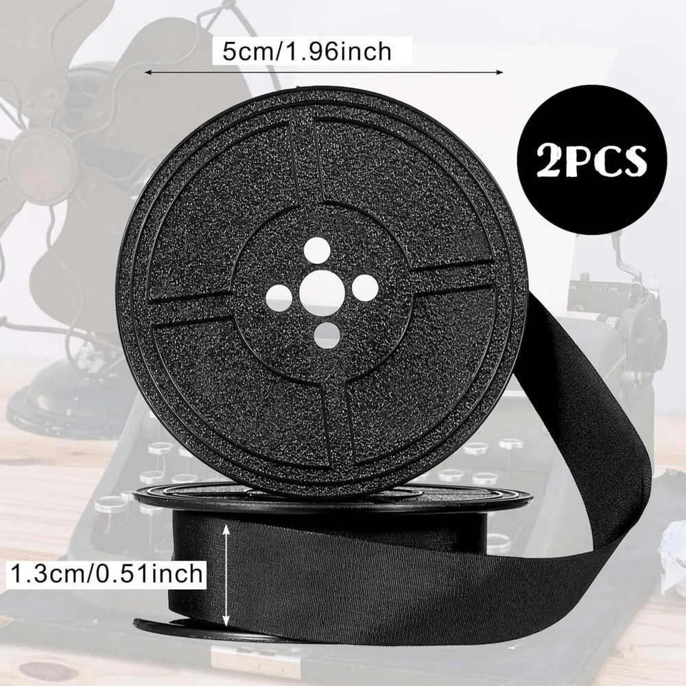 2 Pack Universal Typewriter Ribbon Twin Spool Replacement for Most Typewriters