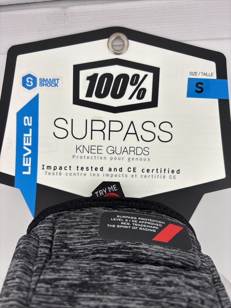 100% Surpass Knee Guard - Heather Gray-Black